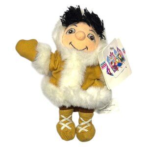 NWT - RARE Its A Small World ALASKA BOY Vintage 90s DISNEY Mini Beanie Doll